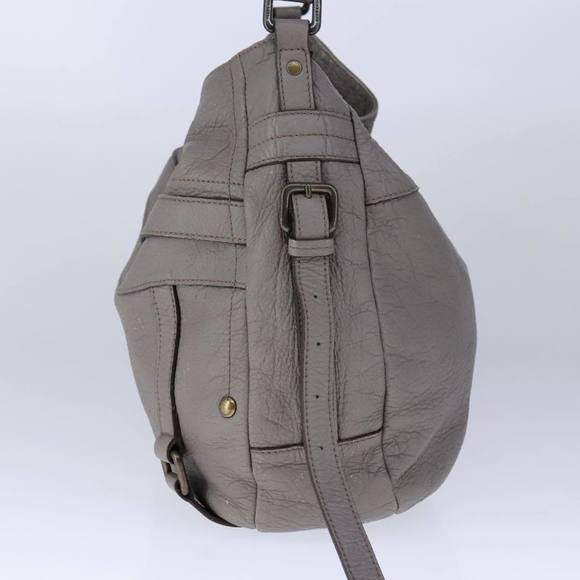 BURBERRY Blue Label Shoulder Bag Leather Gray Auth ti2581 - Picture 4 of 16